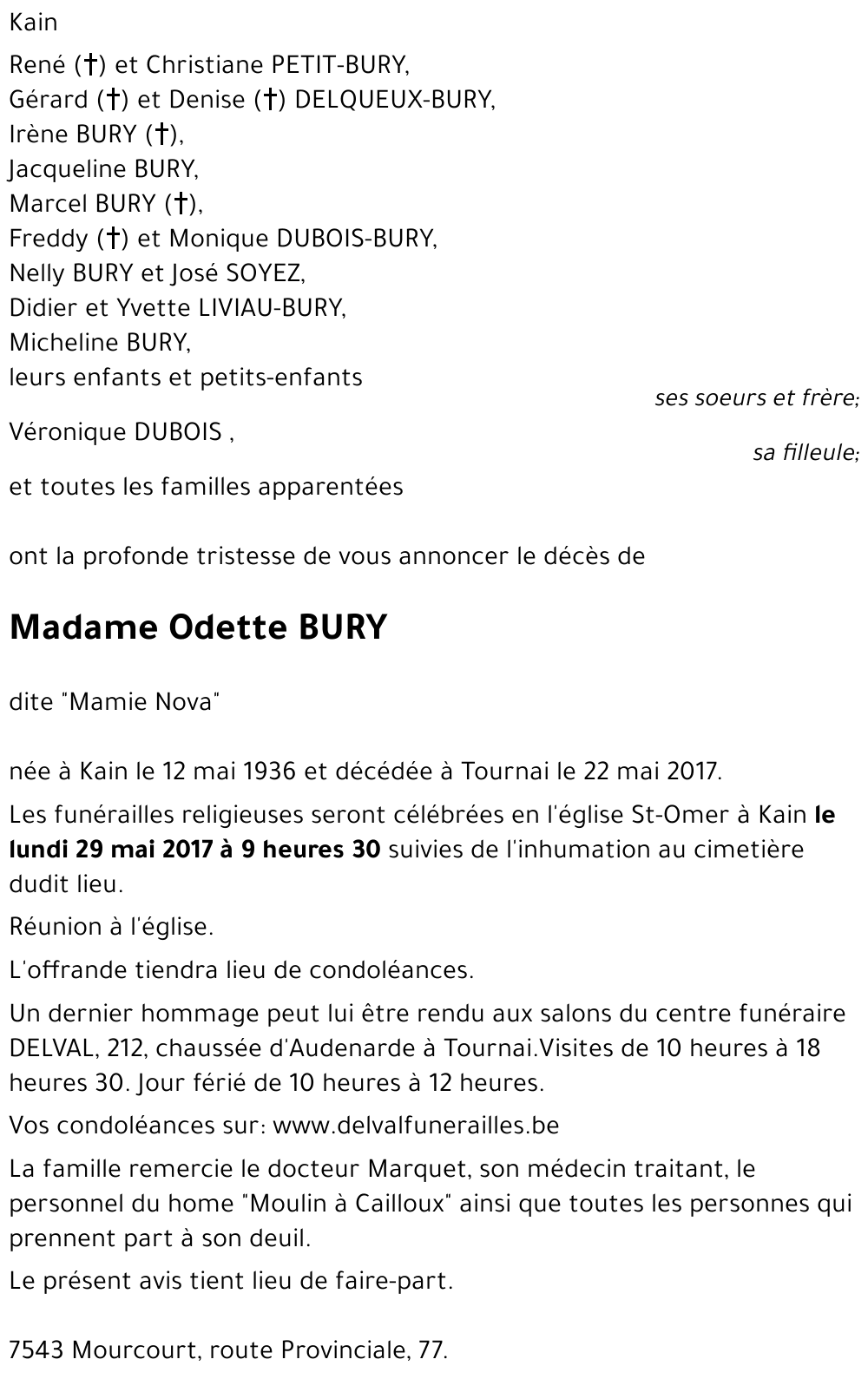 Odette BURY