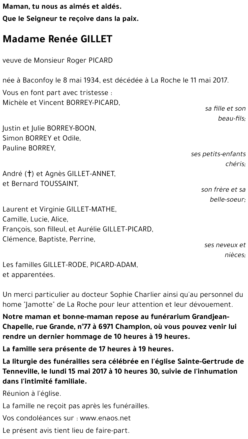 Renée GILLET