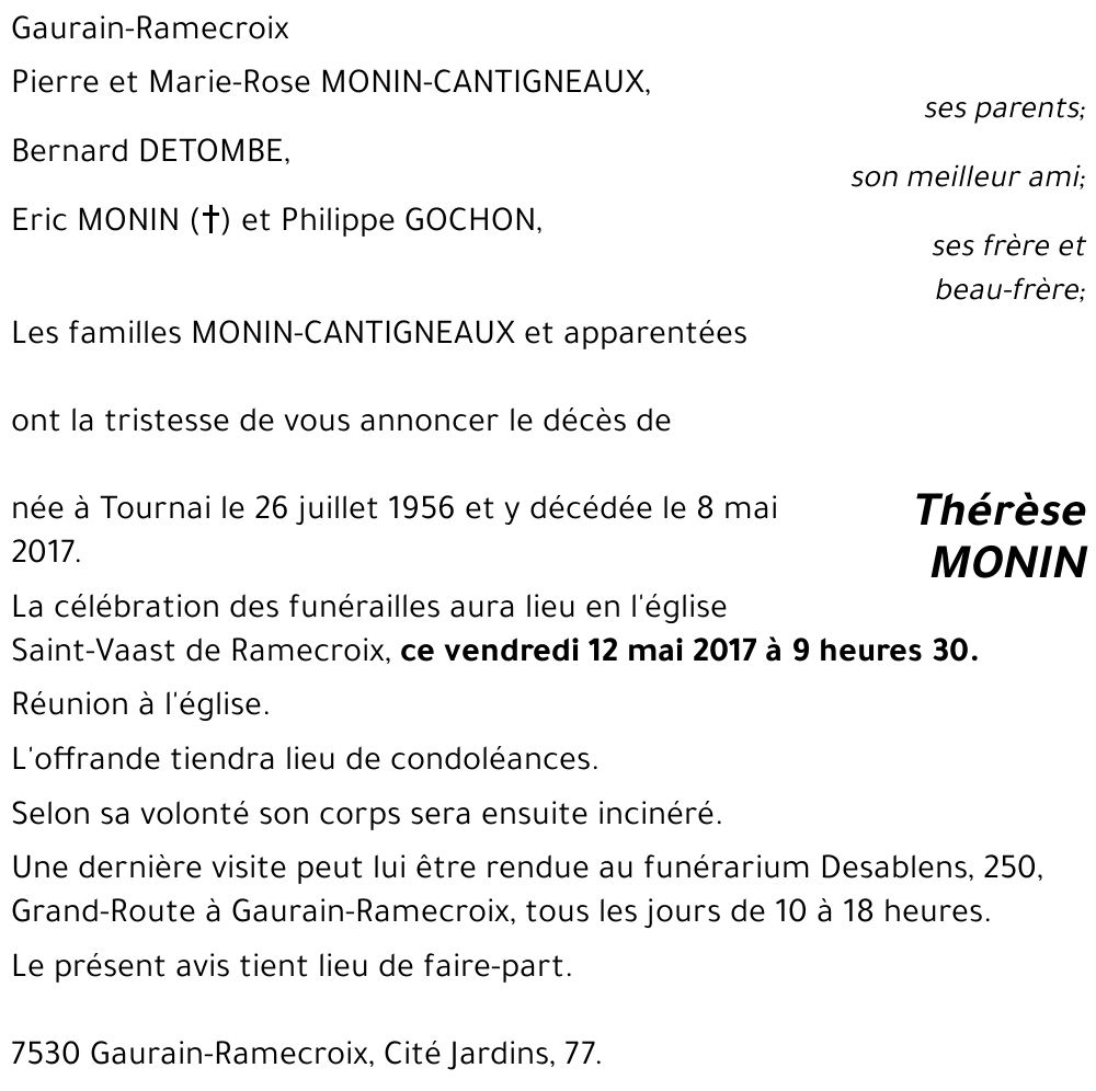 Thérèse MONIN