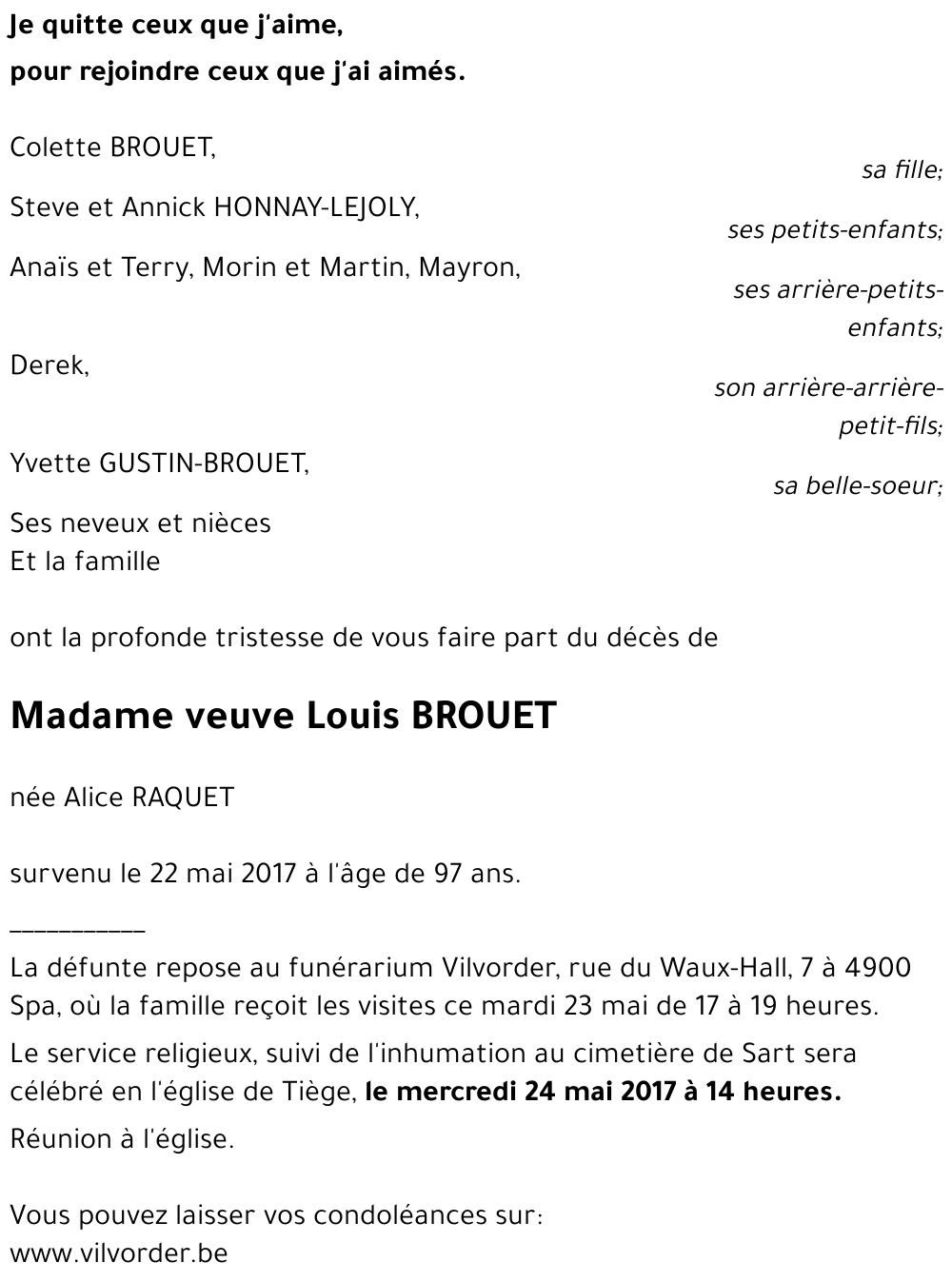 veuve Louis BROUET