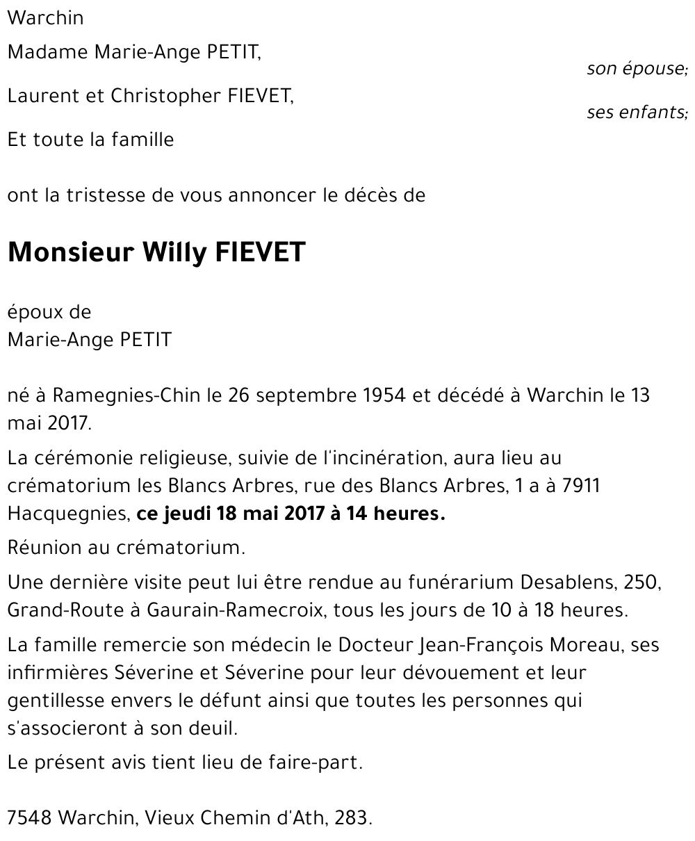 Willy FIEVET