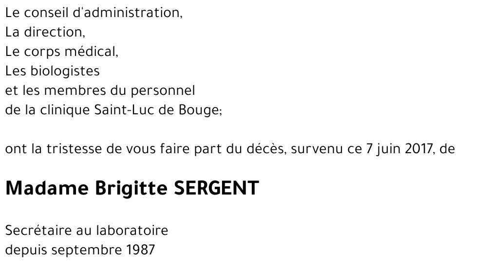 Brigitte SERGENT