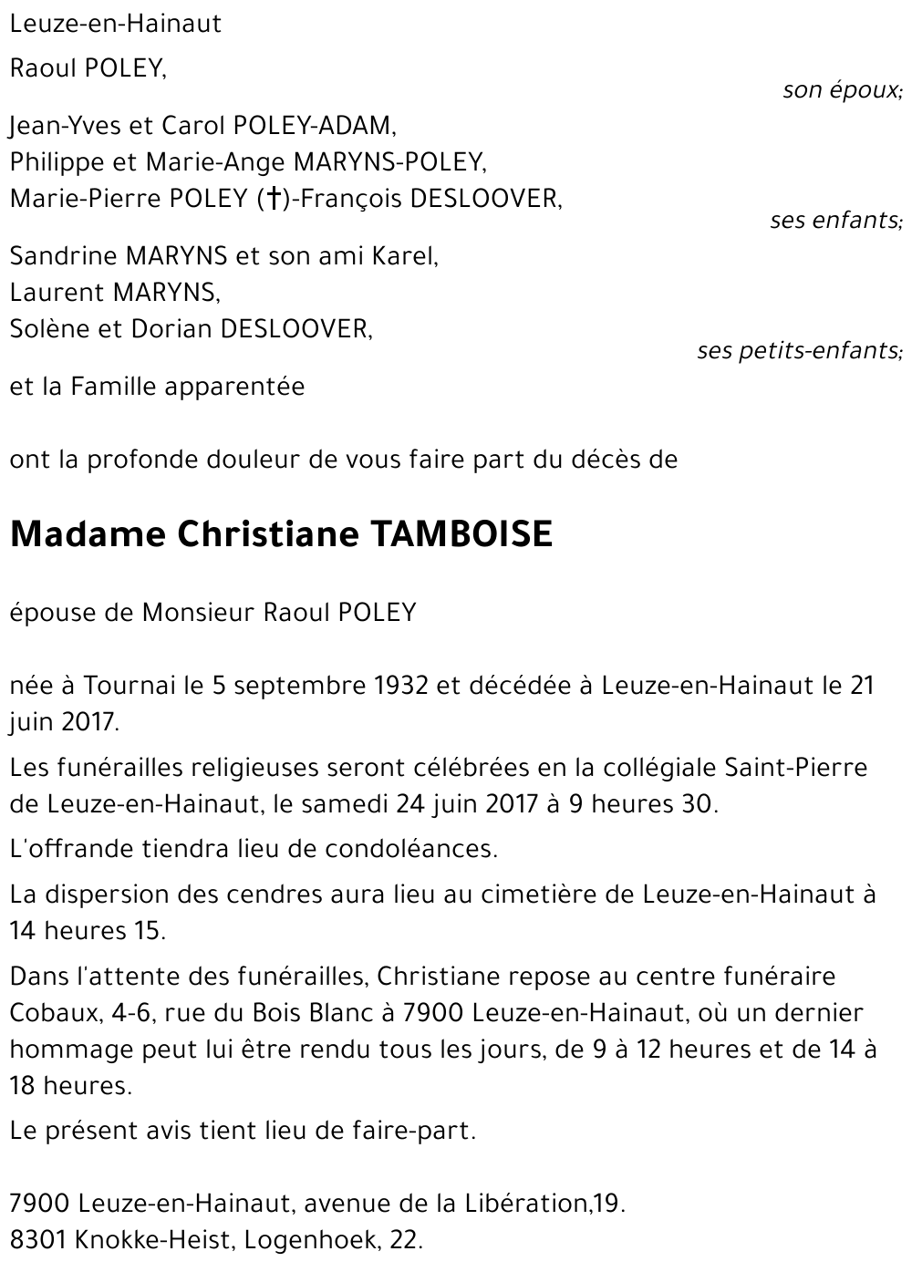 Christiane Tamboise