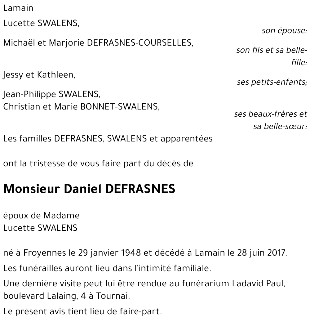 Daniel DEFRASNES