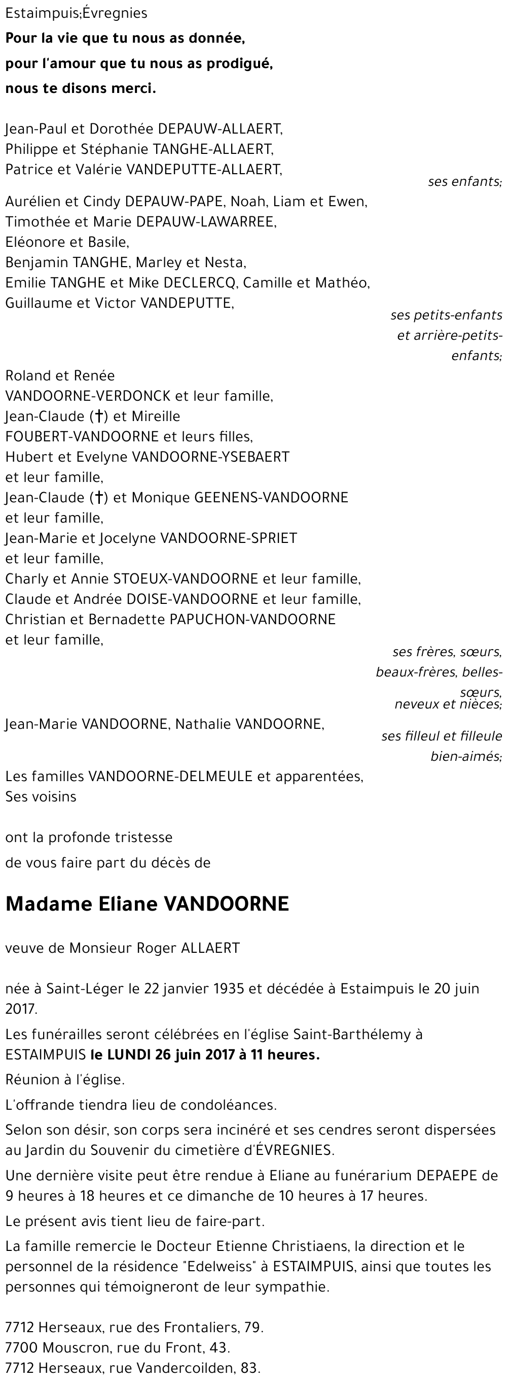 Eliane VANDOORNE