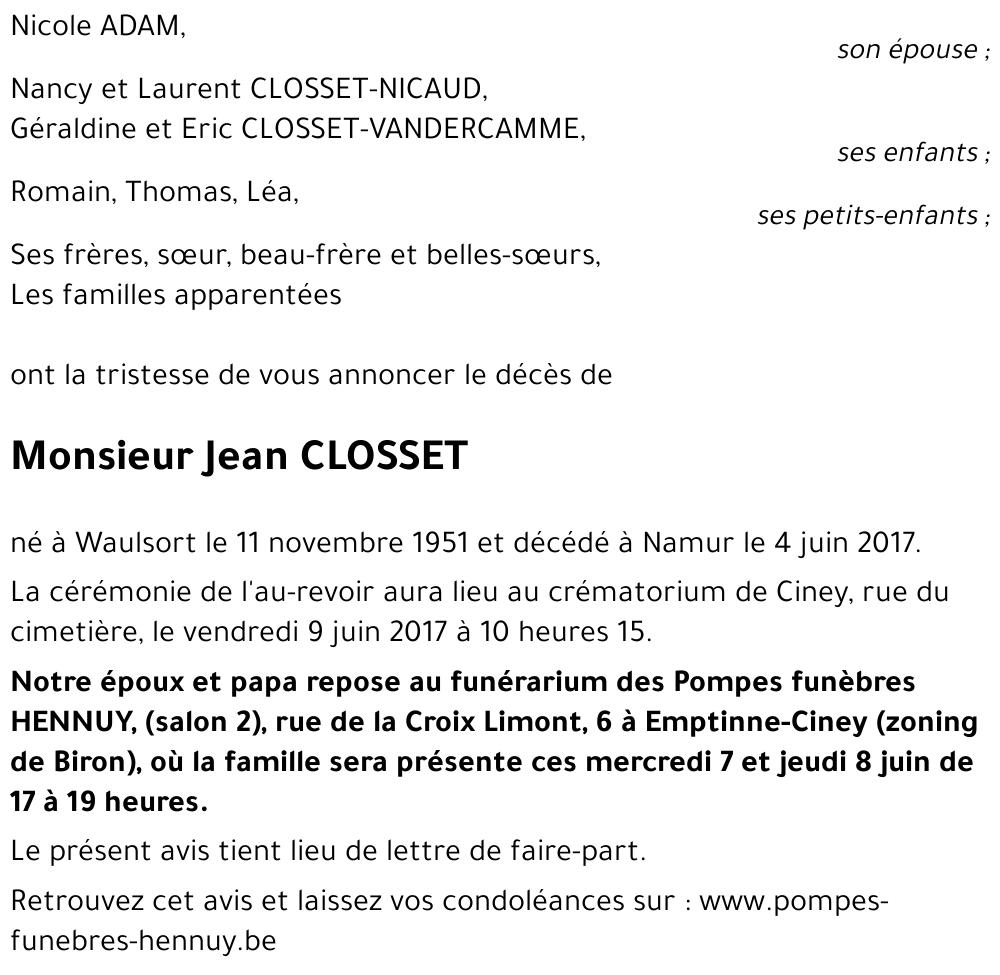 Jean CLOSSET