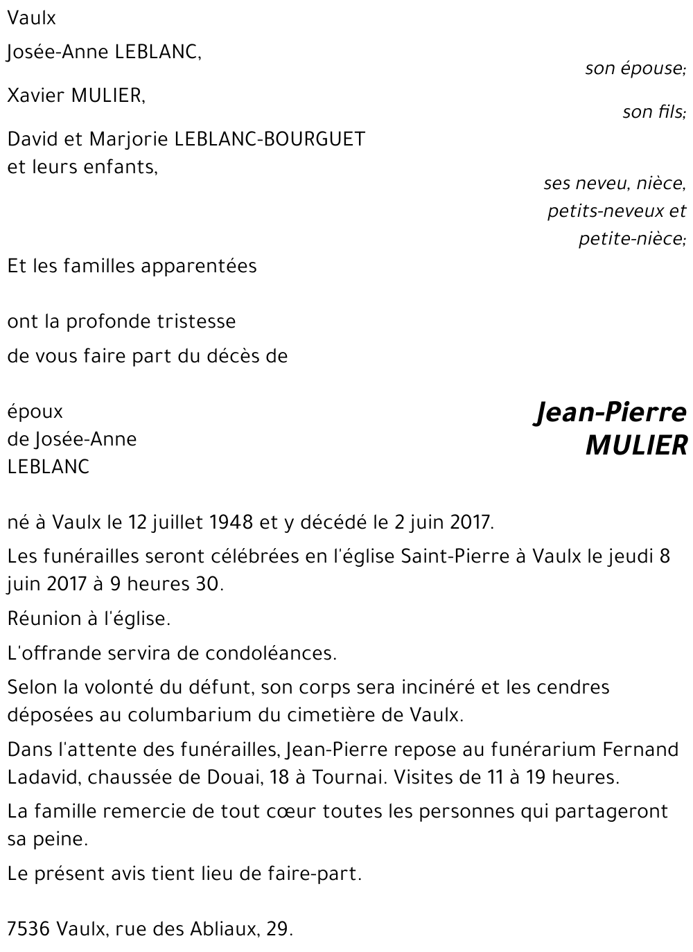 Jean-Pierre MULIER