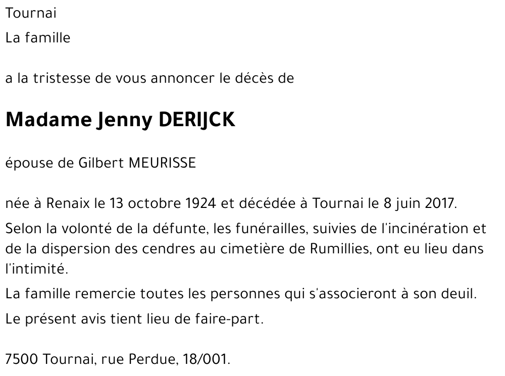 Jenny DERIJCK