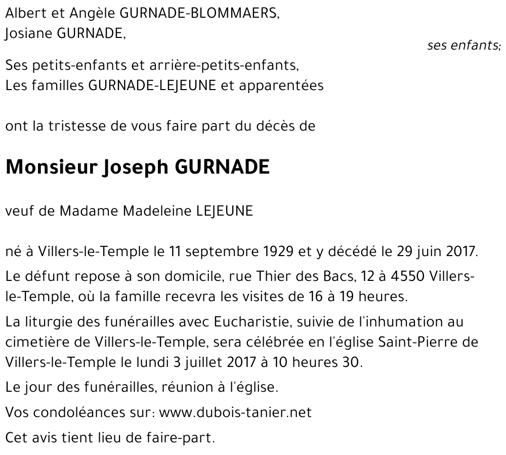 Joseph GURNADE