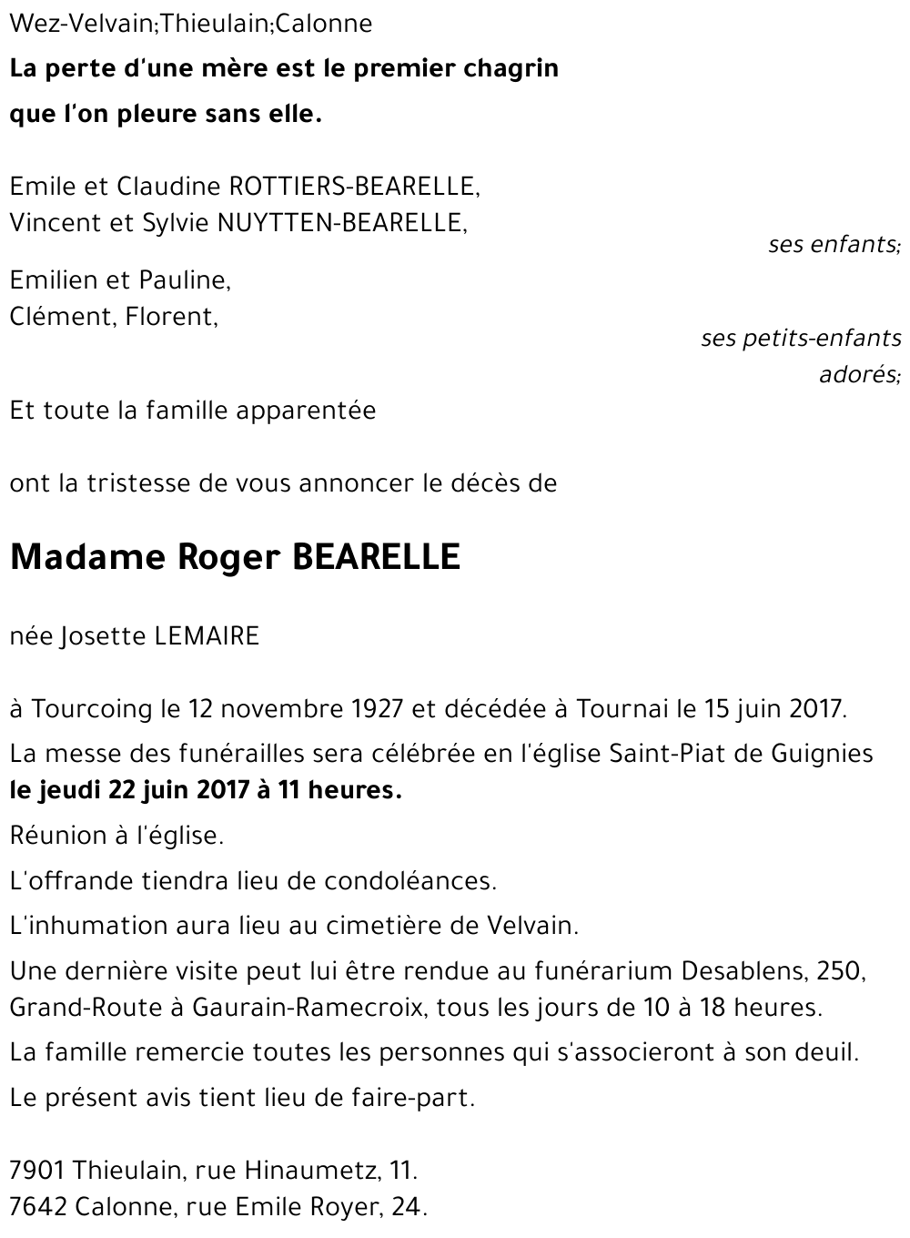 Josette LEMAIRE