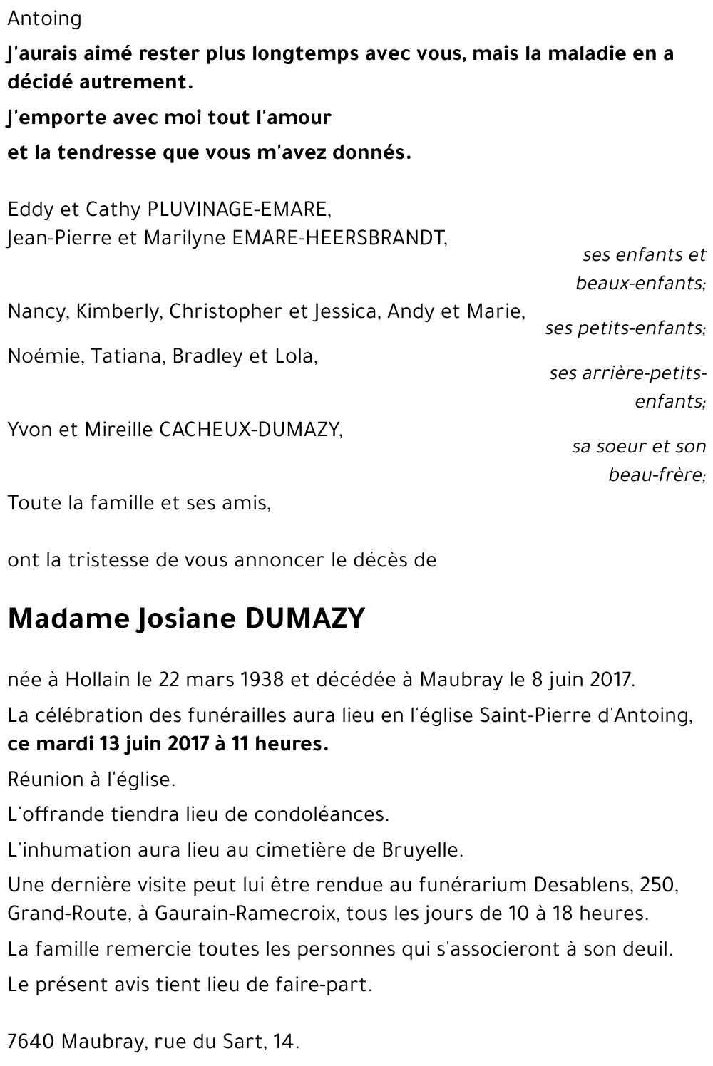 Josiane DUMAZY