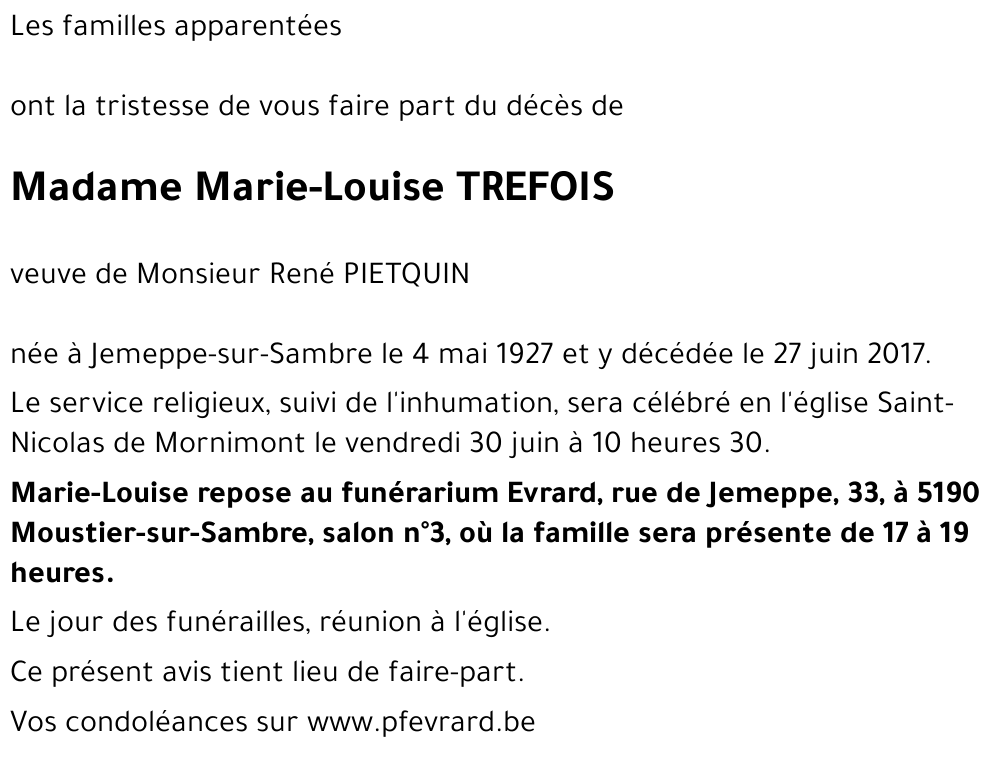 Marie-Louise TREFOIS