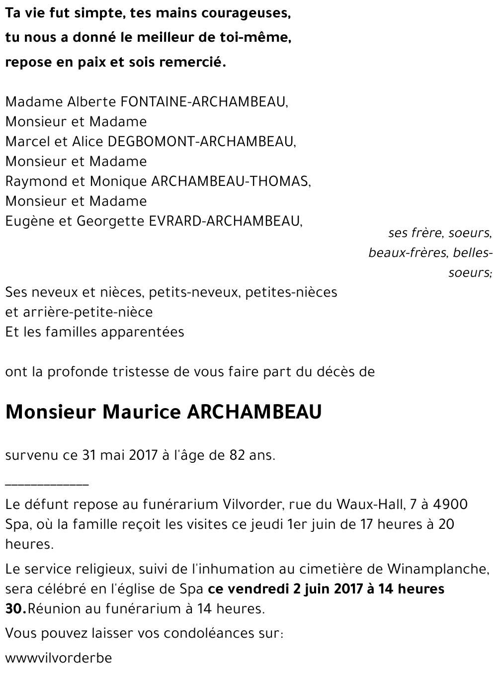 Maurice ARCHAMBEAU