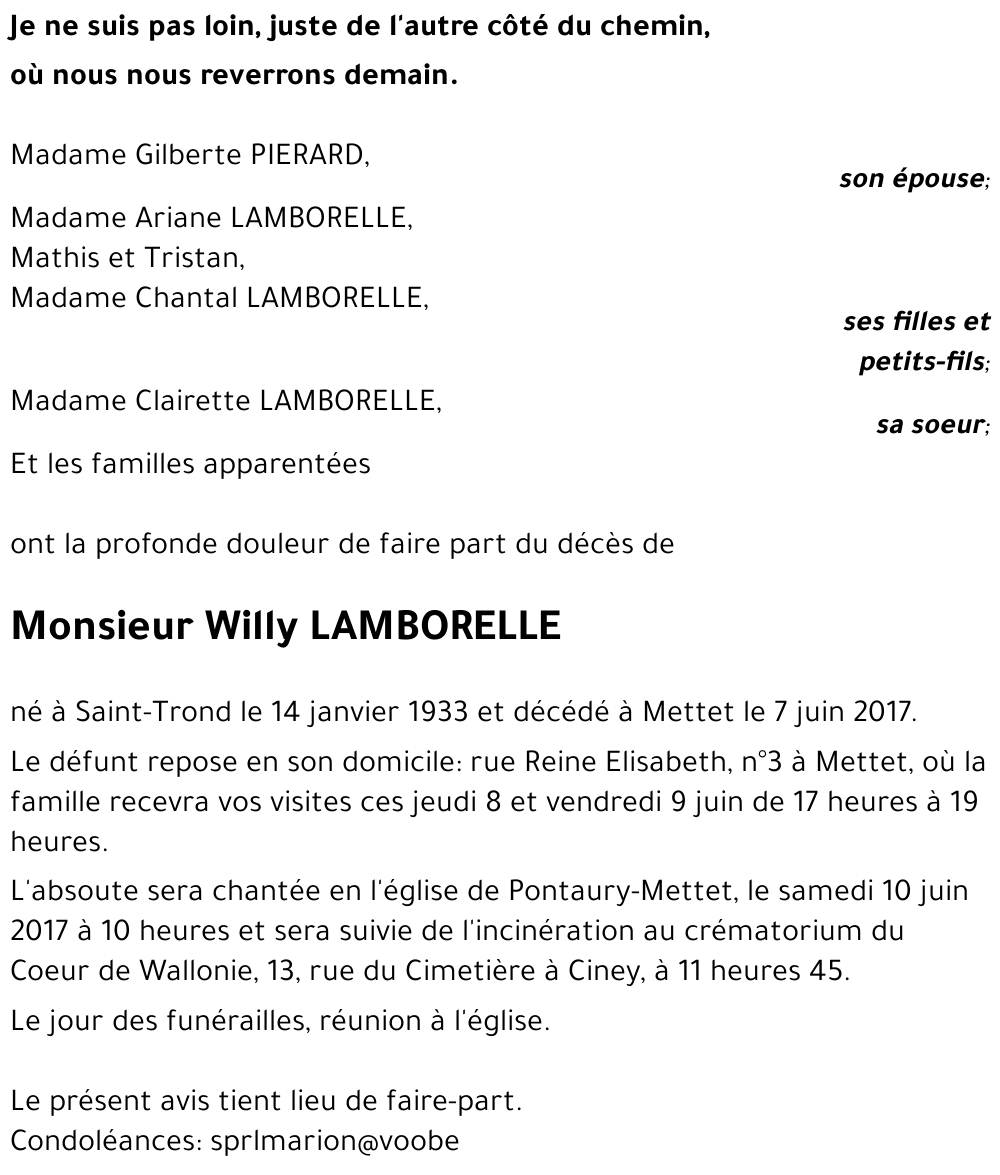 Willy LAMBORELLE
