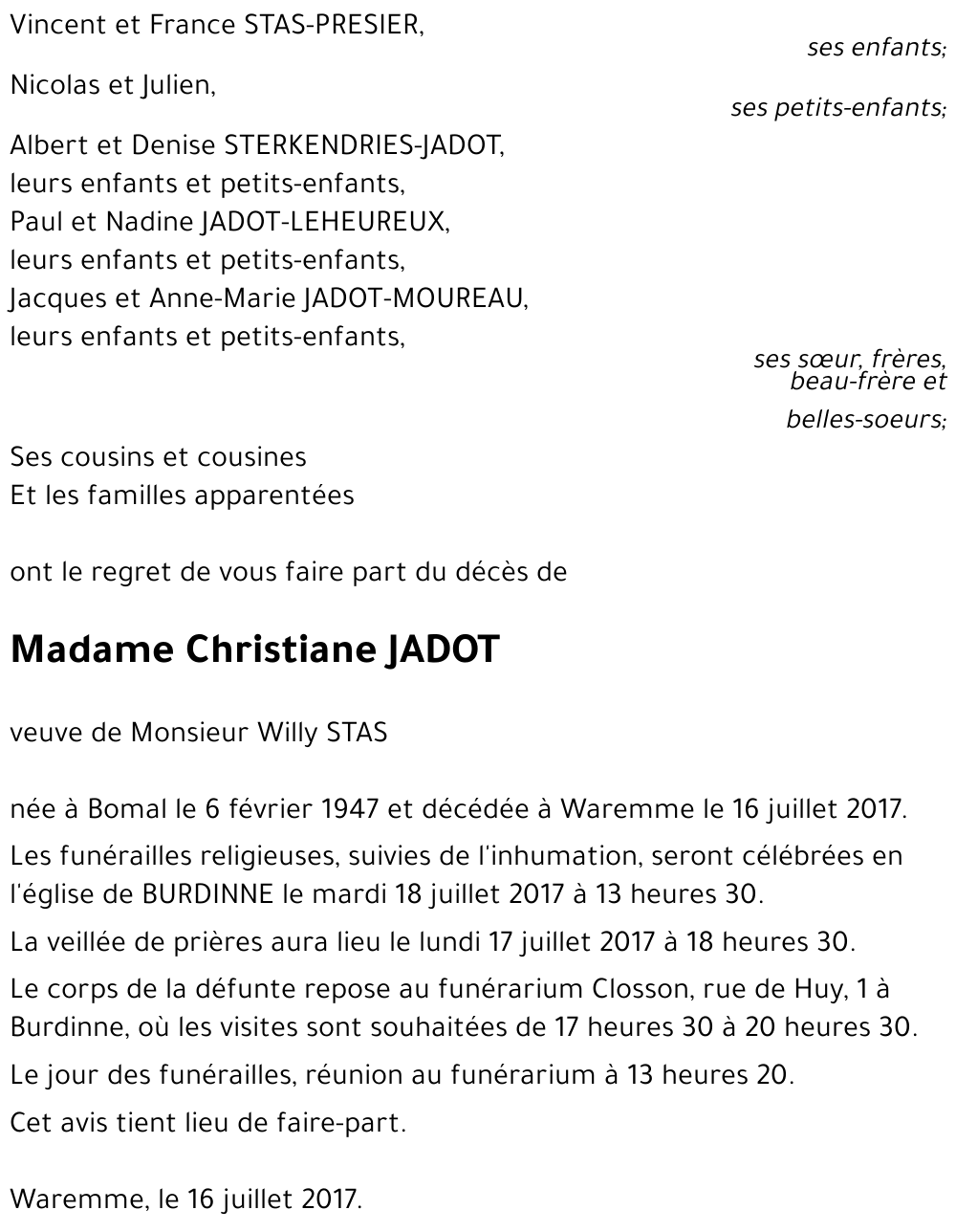 Christiane JADOT