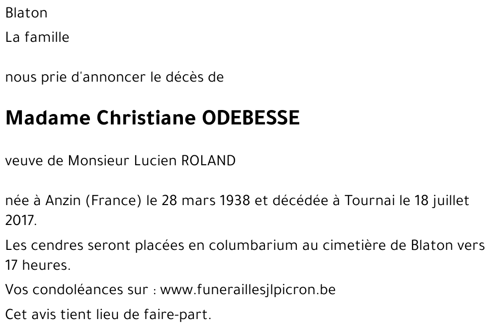 Christiane ODEBESSE