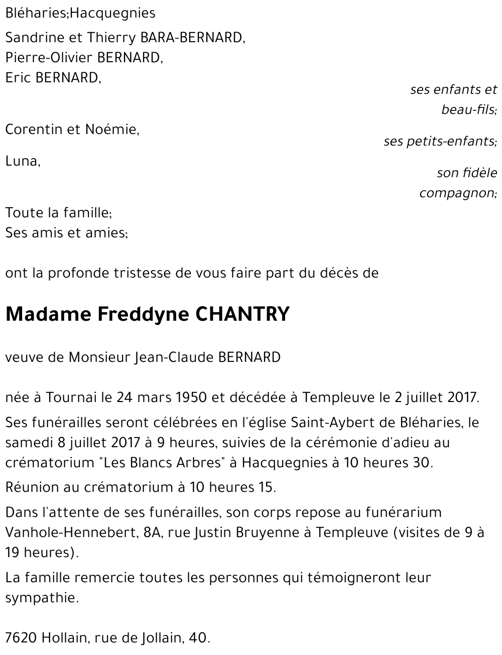 Freddyne CHANTRY