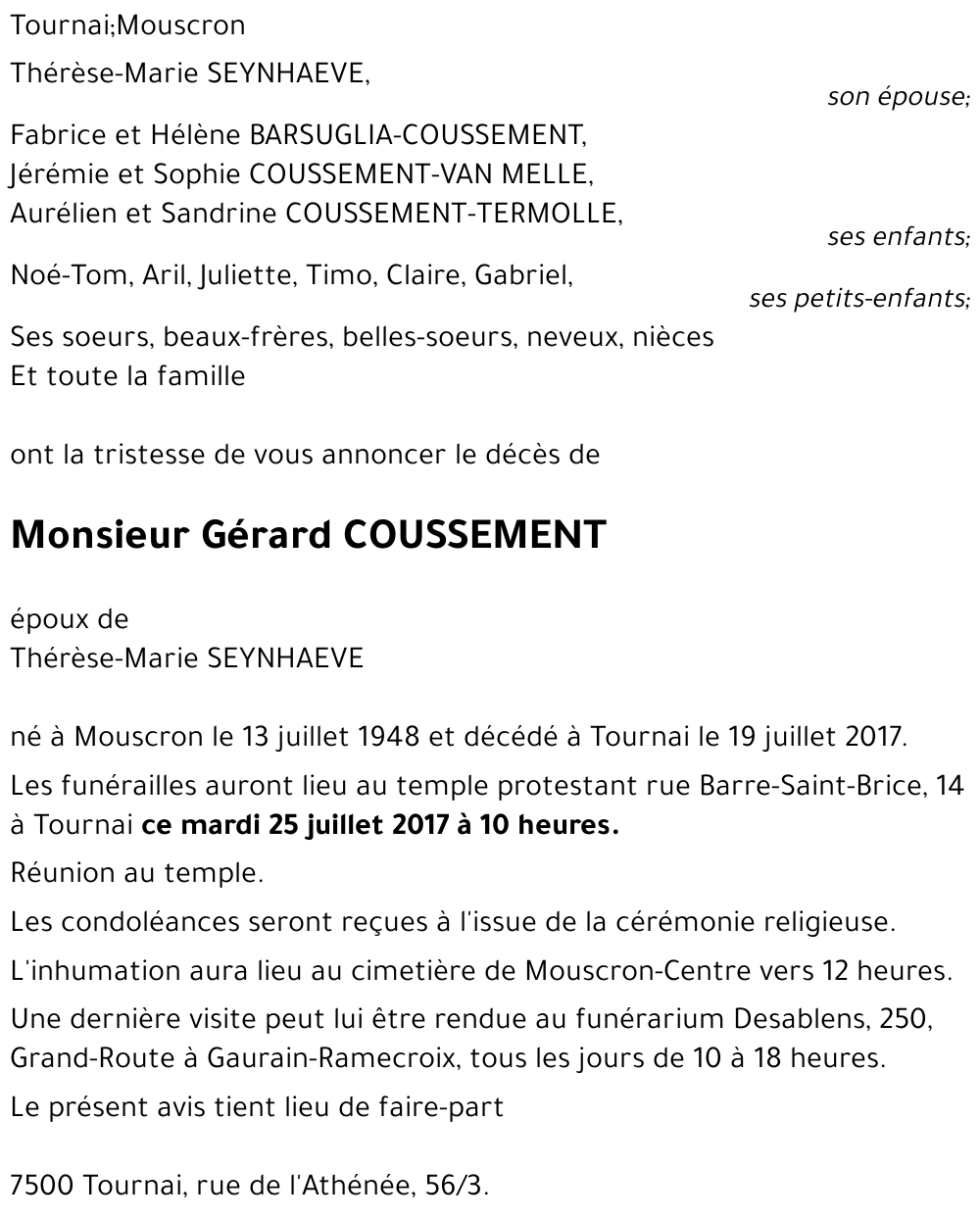 Gérard COUSSEMENT