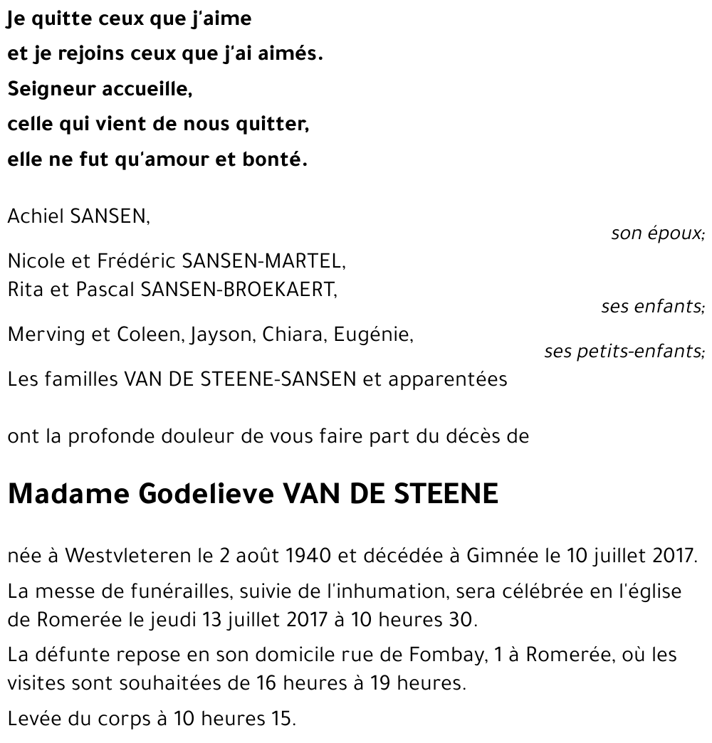 Godelieve VAN DE STEENE