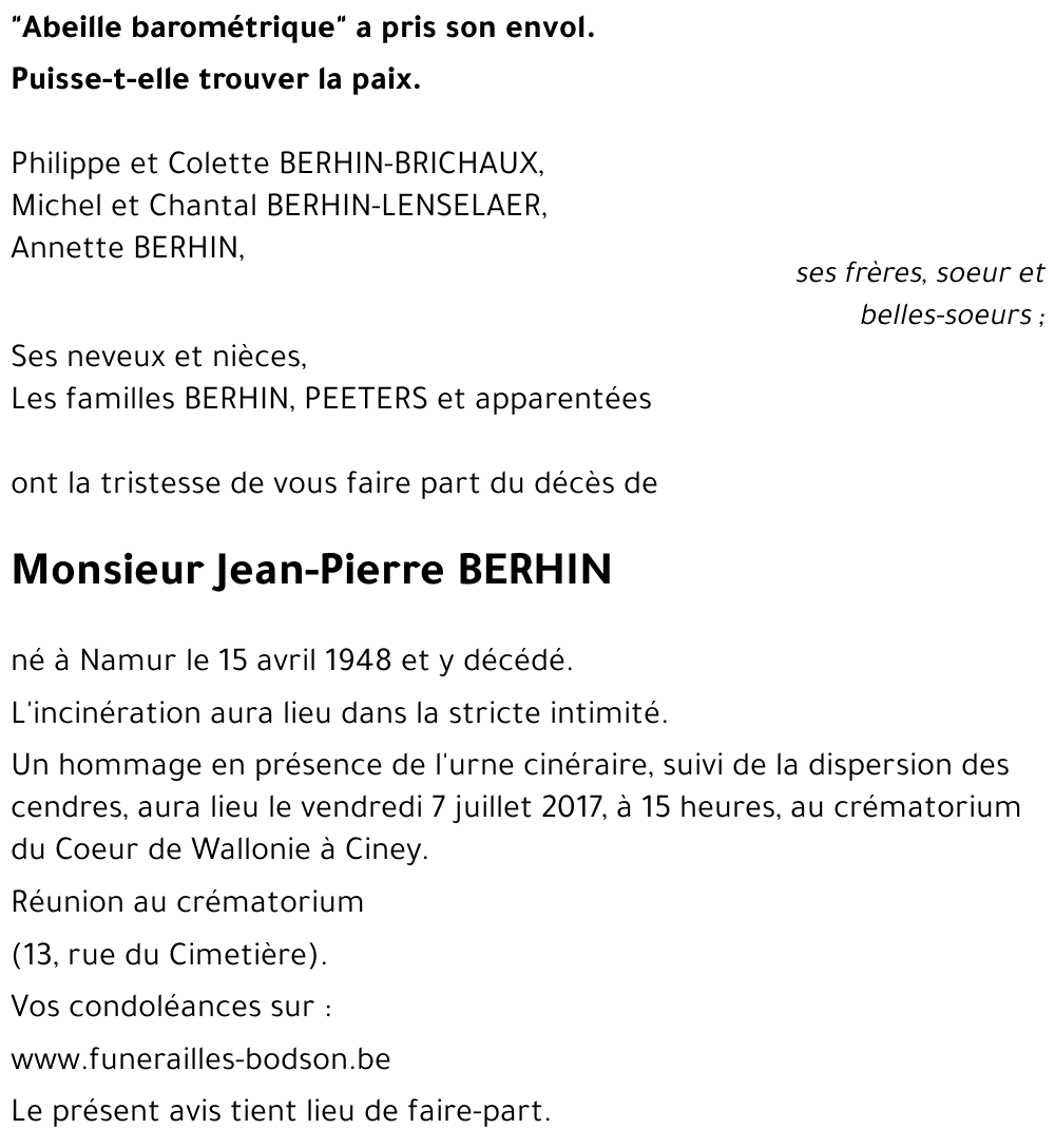 Jean-Pierre BERHIN