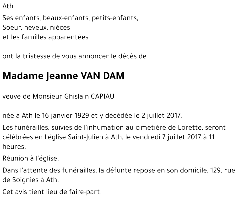 Jeanne VAN DAM