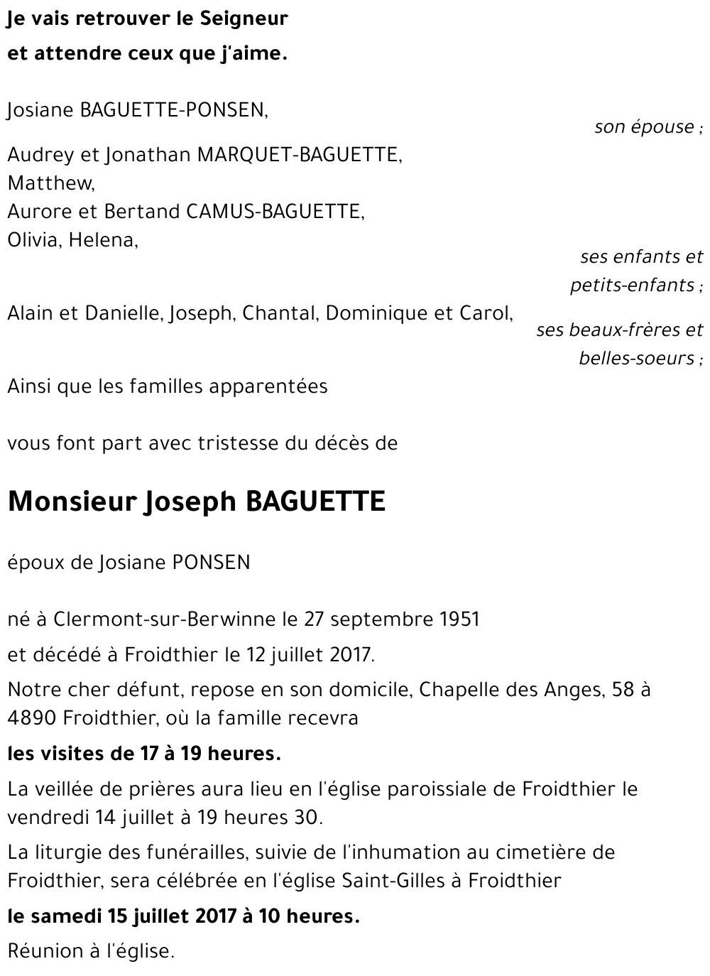 Joseph BAGUETTE