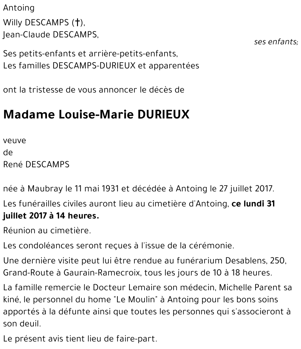 Louise-Marie DURIEUX