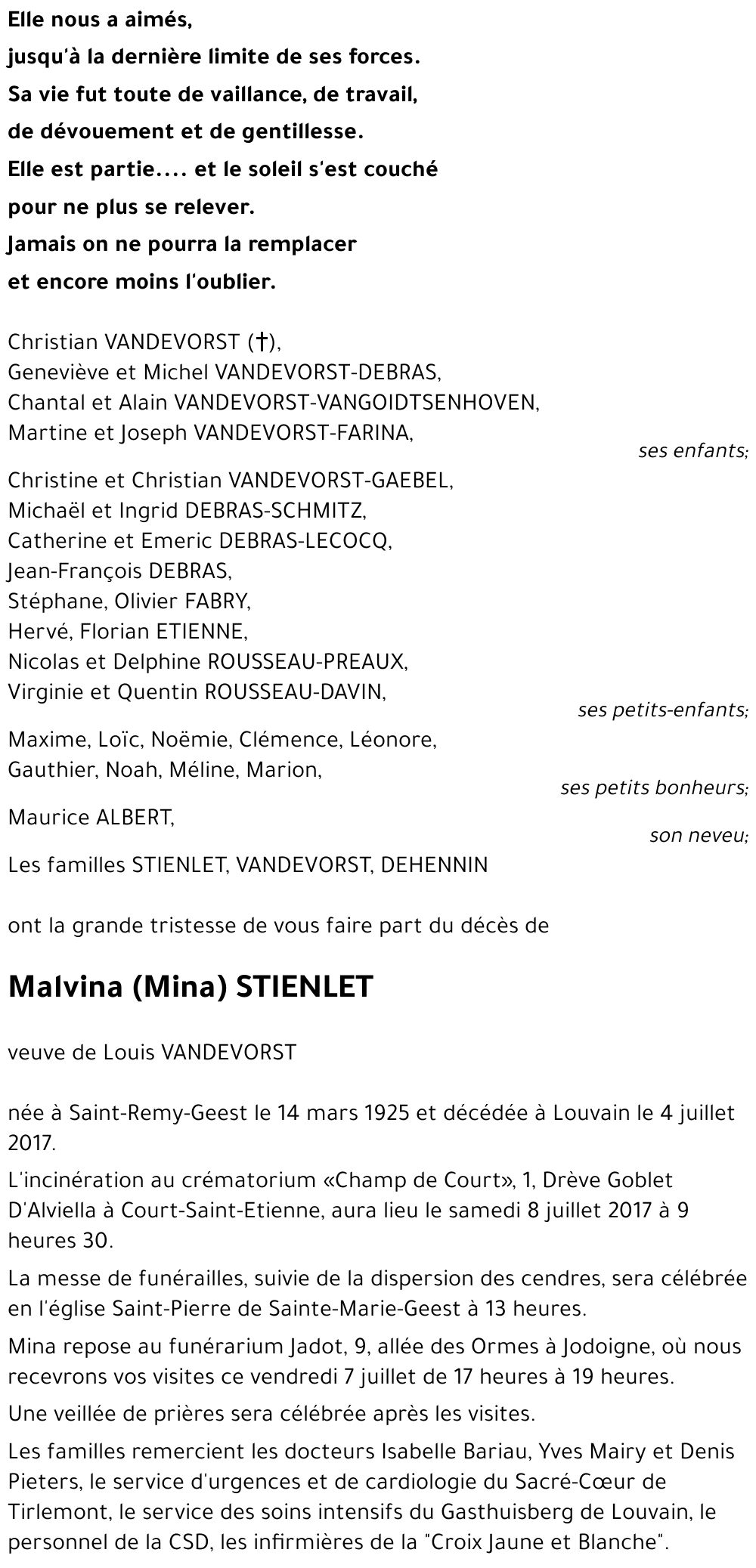 Malvina STIENLET