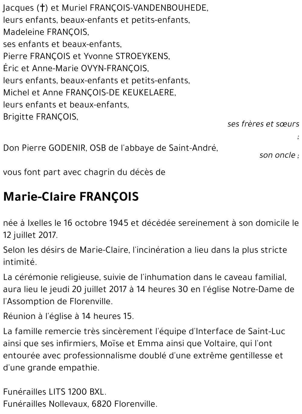 Marie-Claire FRANCOIS