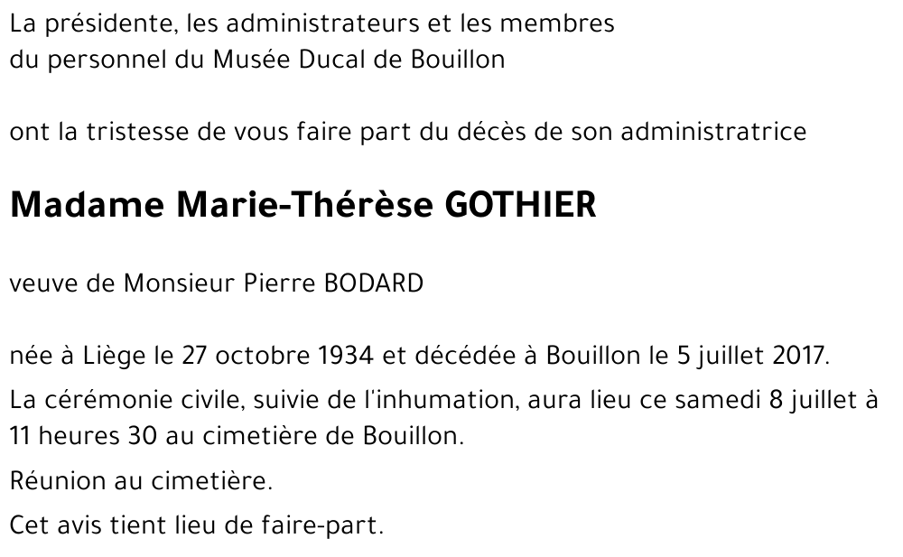 Marie-Thérèse GOTHIER