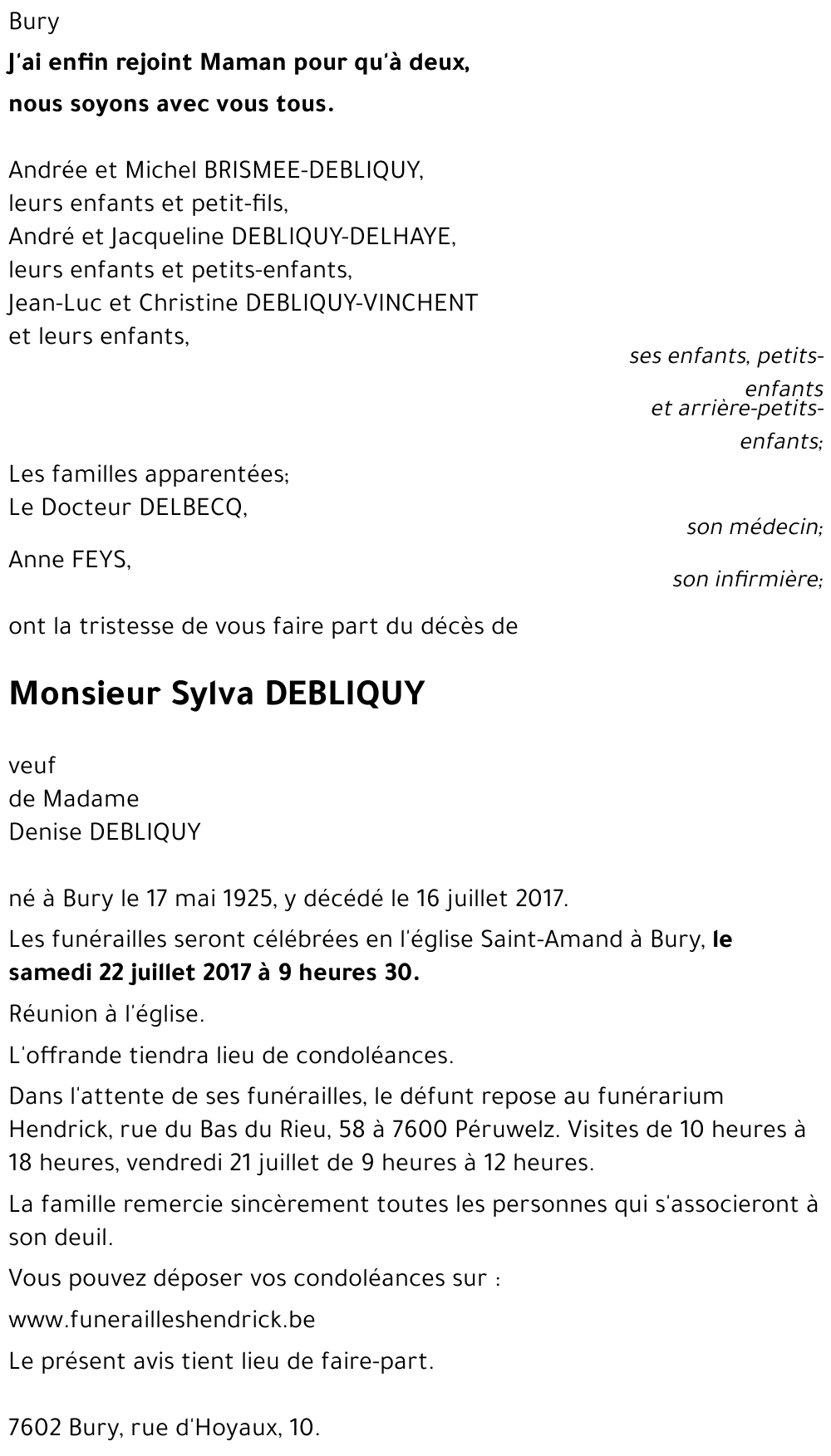 Sylva DEBLIQUY