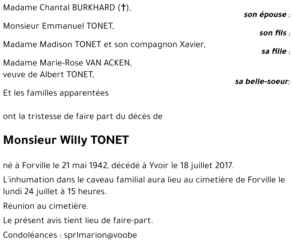 Willy TONET