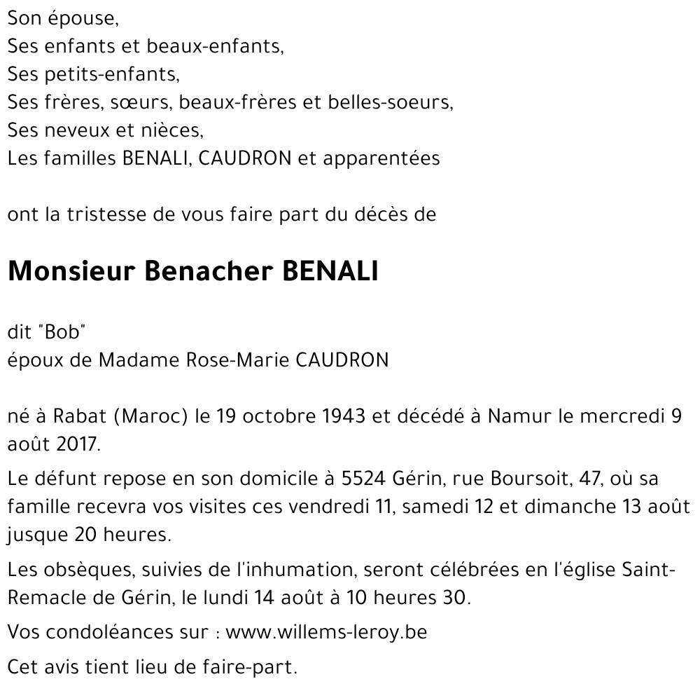 Benacher BENALI