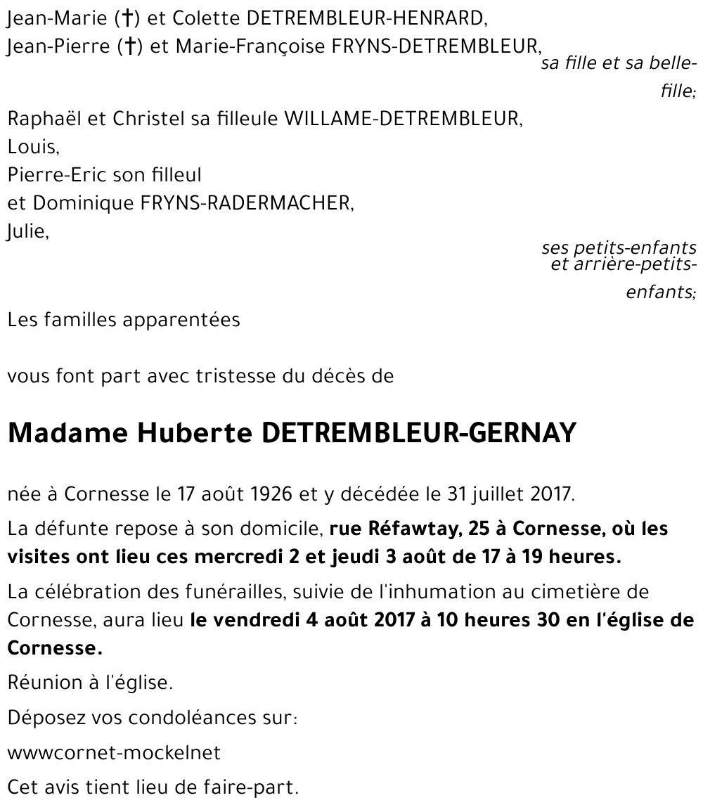 Hubertine GERNAY