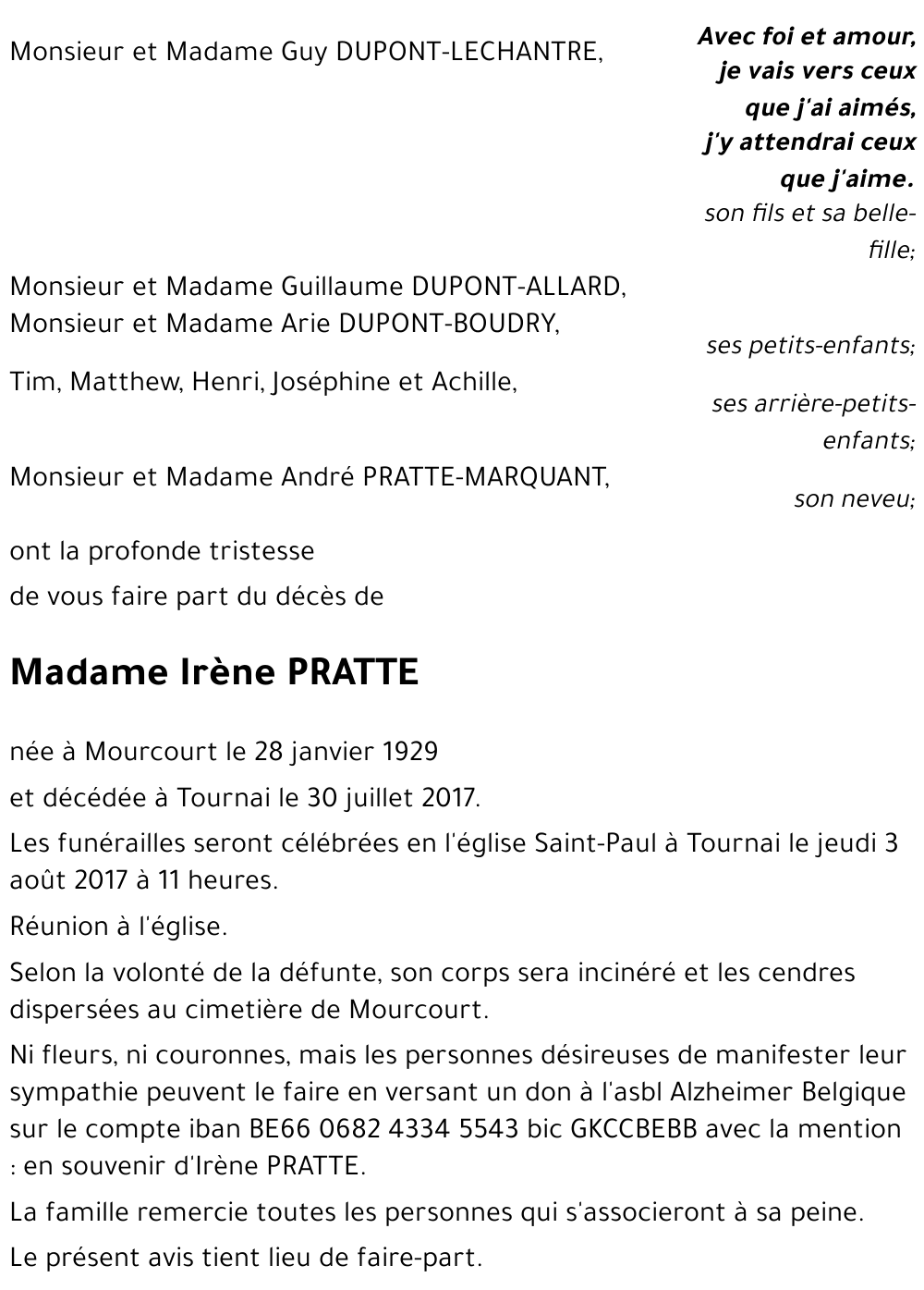 Irène PRATTE