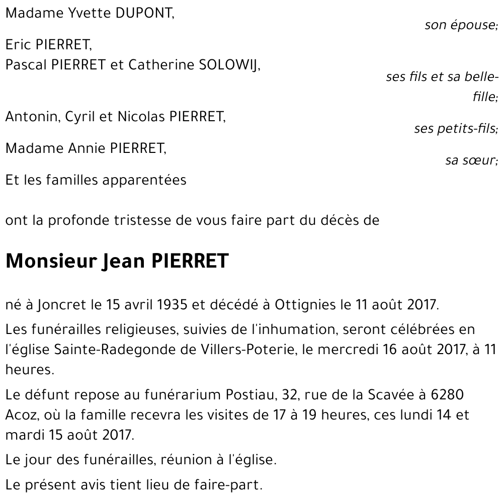 Jean PIERRET