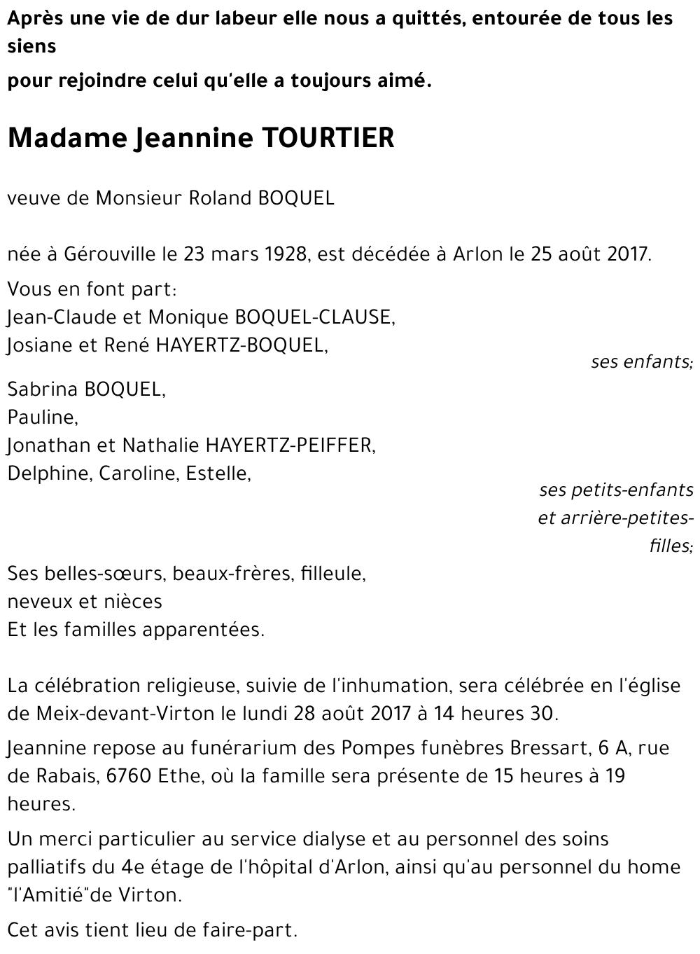 Jeannine TOURTIER 