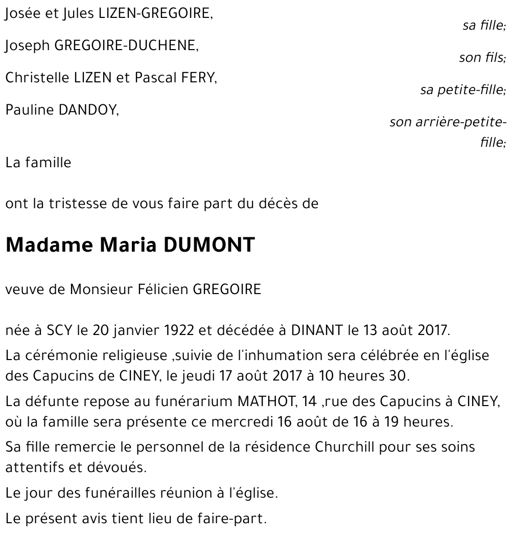 MARIA dumont