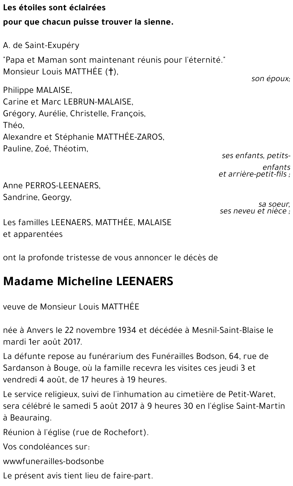 Micheline LEENAERS