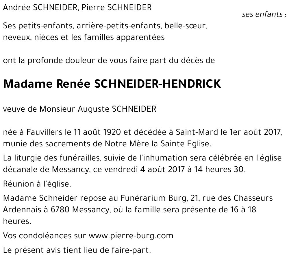 Renée SCHNEIDER-HENDRICK