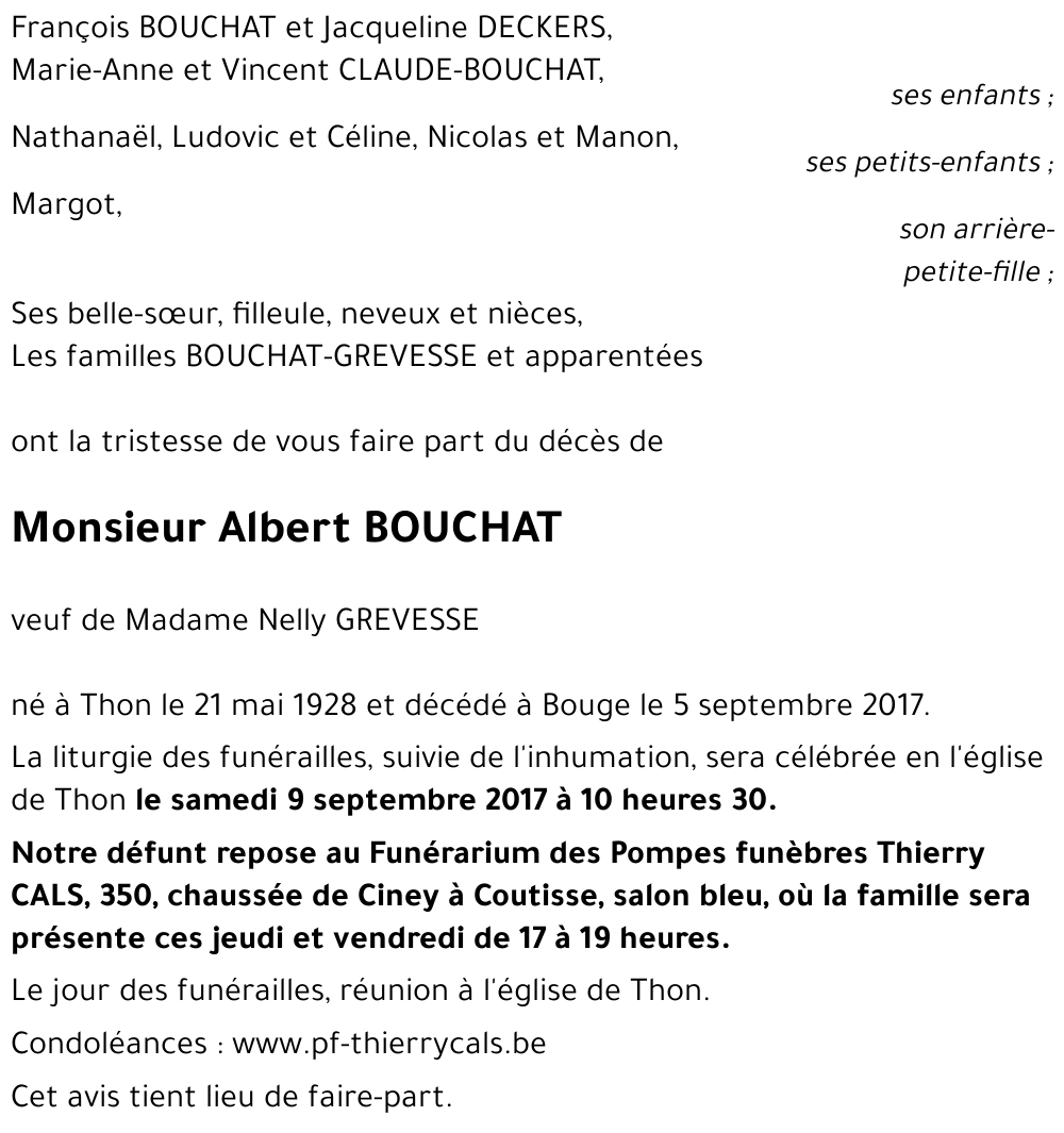 Albert BOUCHAT