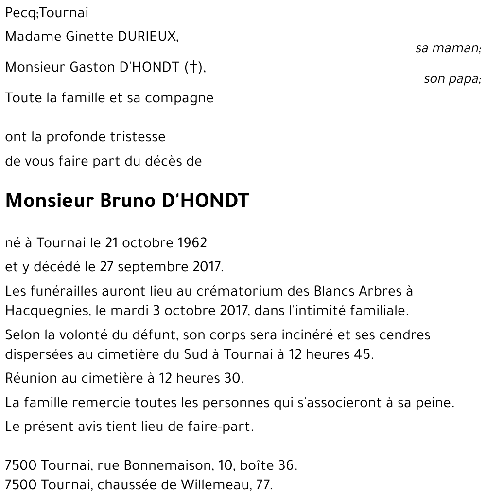 Bruno D'HONDT