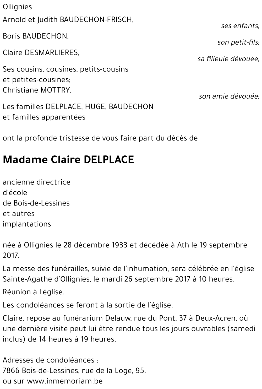Claire DELPLACE
