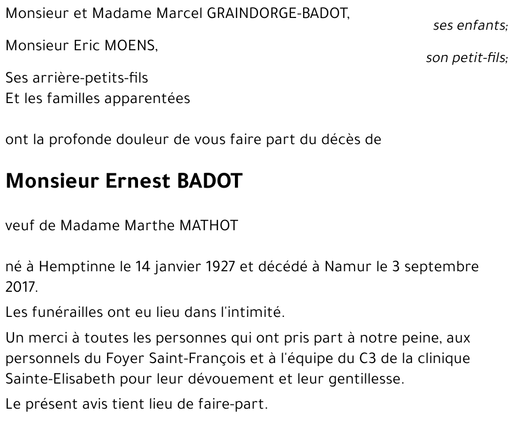 Ernest BADOT