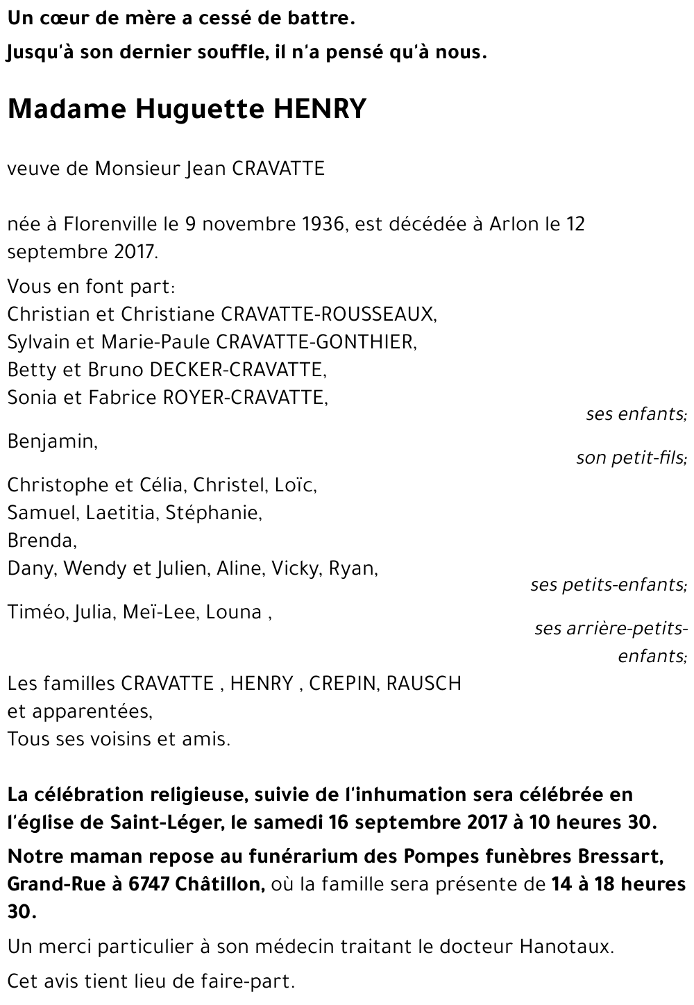 Huguette HENRY 