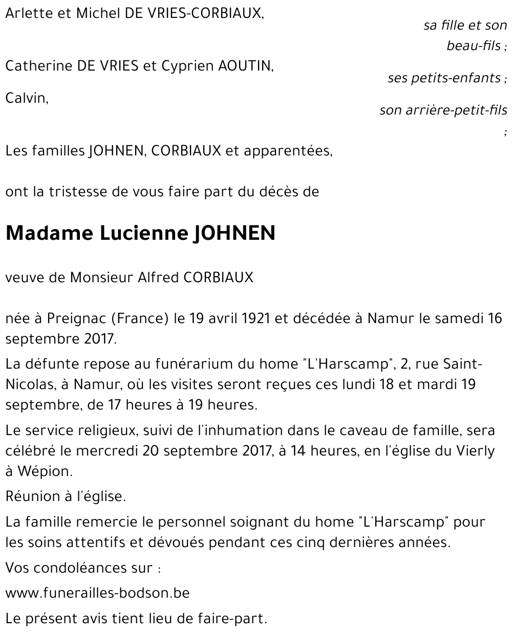 Lucienne JOHNEN