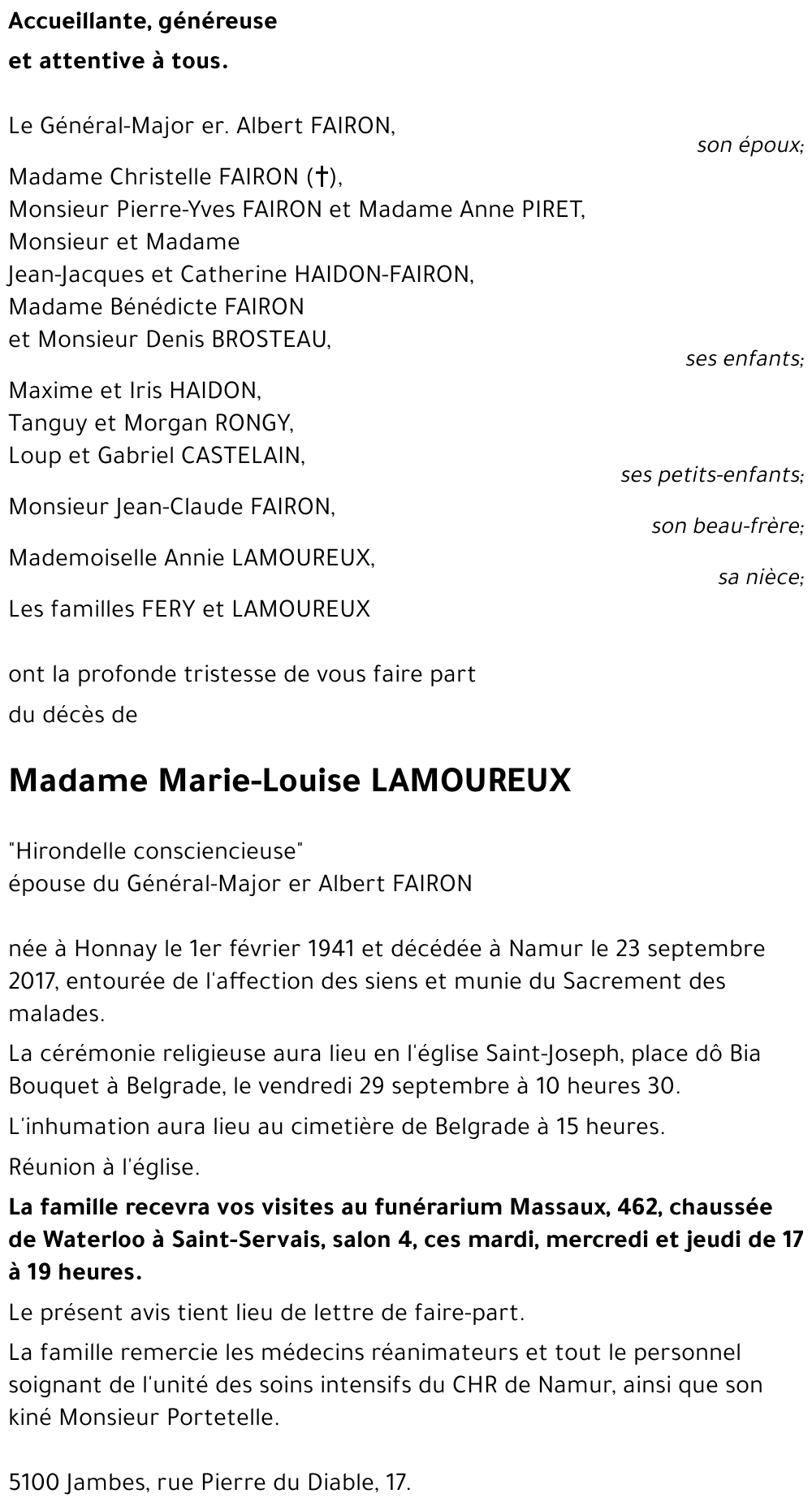 Marie-Louise LAMOUREUX