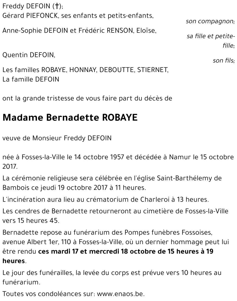 Bernadette ROBAYE