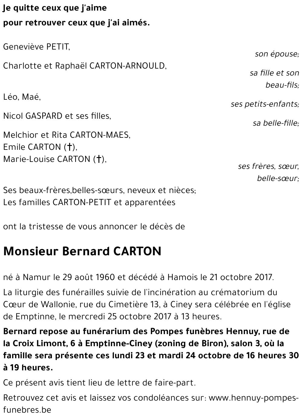 Bernard CARTON