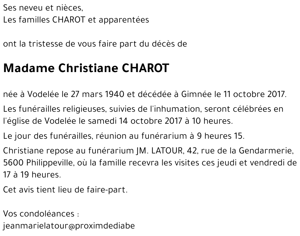 Christiane CHAROT